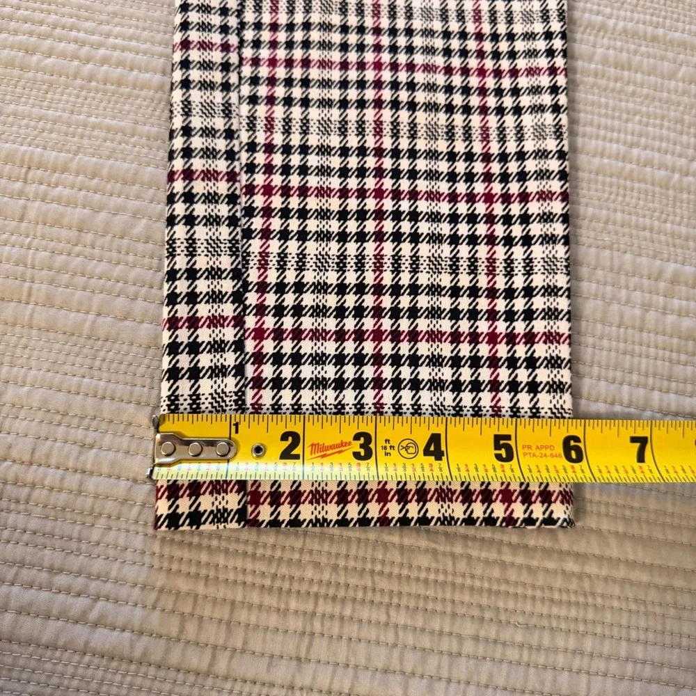 NWT Michael Kors Women's Super Skinny Pull-On Pants Garnet Glen Plaid Size XL